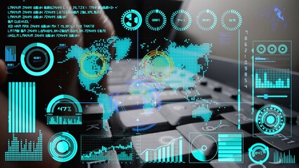 Connection network visualization showing global connection, network communication, digital connection analytic. Connect networks tool support real-time insight and improve connection system. Thunk