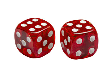 Pair red dice, white pips. Play objects, games