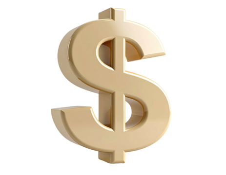 Golden, shiny dollar sign against black - Powered by Adobe