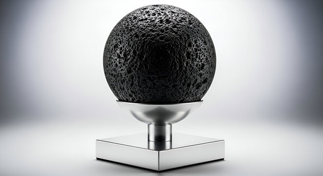 An isolated metal studio microphone for voice and audio recording on a clean white background