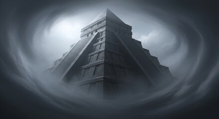 Dark blue night city abstract background with buildings under the light of the moon