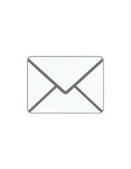 Simple white email envelope icon with gray outlines