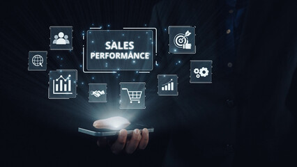 Digital sales performance dashboard showing sales performance metrics, performance trends, sales performance analytics, and sales improvement in business context. Elide
