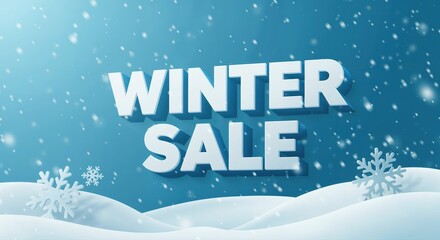 Winter Sale Announcement: A winter sale announcement with snow effect, snowflake decorations, and a winter background.
