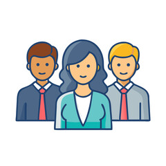 Multinational inclusive group of confident business people with a female leader