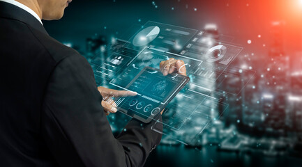 A comprehensive business intelligence dashboard for data analysis. The interface displays global metrics, team performance charts, and financial reports for strategic planning. Fermion