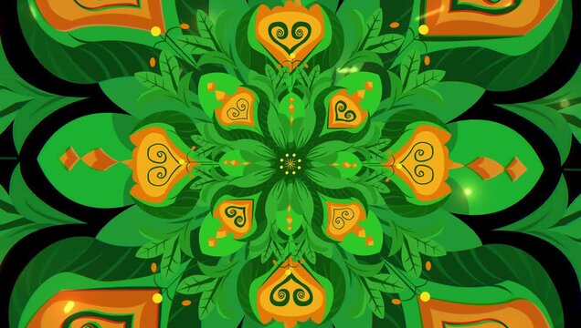 Animation background colorful ornamental mandala designs