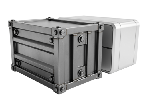 Aviation cargo boxes 3D collection isolated on transparent background