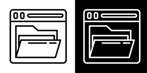 Obraz premium Folder Icon Set White Style Collection