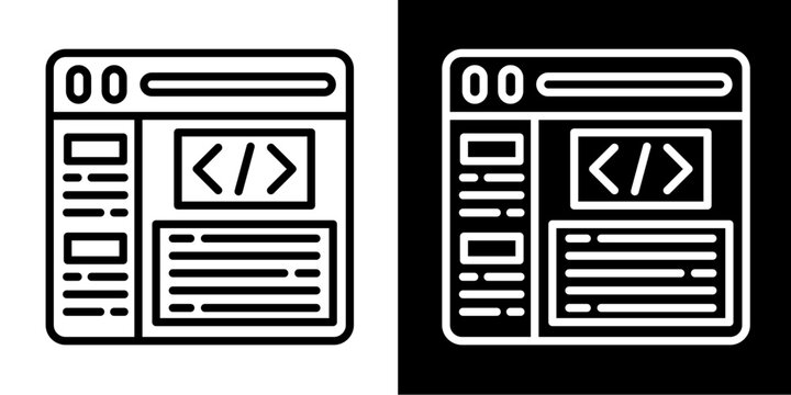 Coding   Icon Set White Style Collection