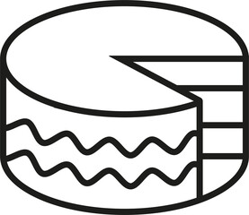 Line Cake Icon Simple Outline Element