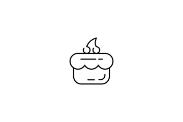 Cake Flat Icon or Logo for Web Design