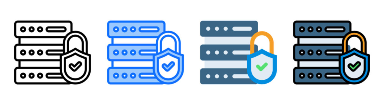 Secure Server Icon Collection Set Multiple Style