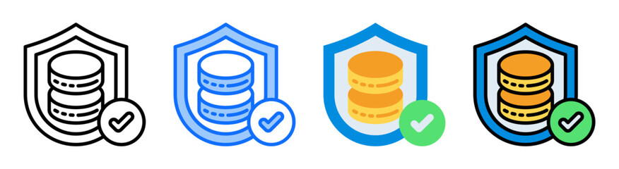 Secure Storage Icon Collection Set Multiple Style