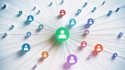 Networking: A visual representation of interconnectedness and collaboration, with lines and nodes symbolizing individuals and their connections, highlighting the power of networking and communication.