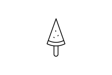 Fototapeta premium Watermelon Ice Cream Stick Outline Icon