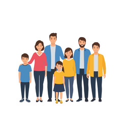 Obraz premium A Diverse Group Of Seven People Standing Together In A Unified Display Of Family And Unity