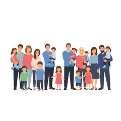 Fototapeta premium Diverse Family Unit Posing Together Seamlessly for a Full-Body Shot