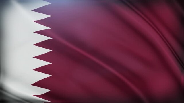 Qatar Flag Waving Banner Background Stock Graphic