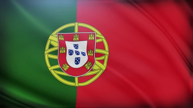 Portugal Flag Waving Banner Background