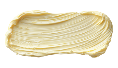 Creamy yellow butter isolated on transparent background
