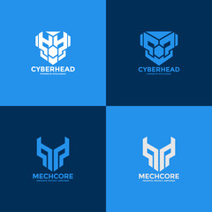 Cyber Head logo design vector art