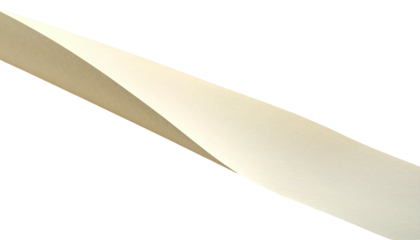 Curved ivory paper ribbon on dark background