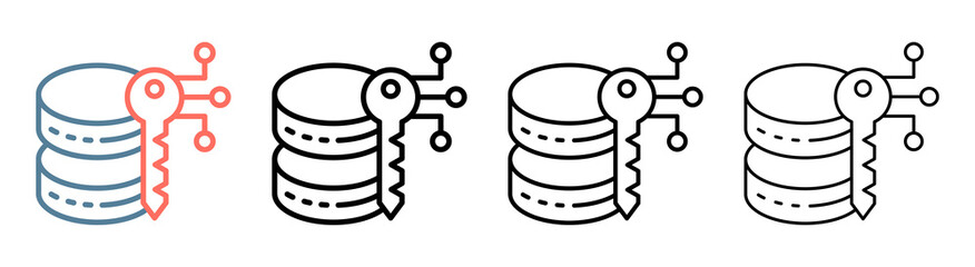 Encryption Key Icon Collection Set Different Style