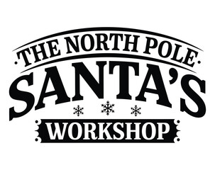 North Pole Santa&rsquo;s Workshop Vintage Toy Shop Design, Retro Christmas Toys, DIY Holiday Sign, Wreath Embellishment, Fabric Transfer Art, Festive Digital Print