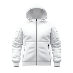 White Textured Hoodie Mockup shows apparel product staging with a transparent background for branding or clothing line poster.