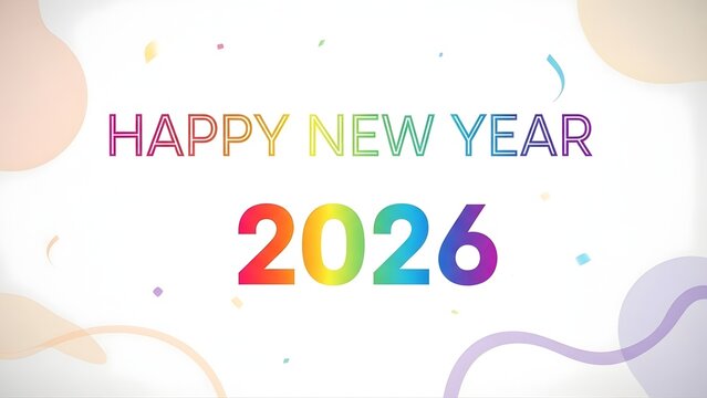 Celebrate the vibrant new year 2026 with this festive and colorful design, perfect for greetings, promotions, and joyful beginnings, a modern celebration - Powered by Adobe