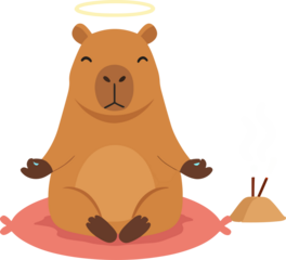 Adorable Capybara Practices Mindfulness in a Peaceful Meditative Pose