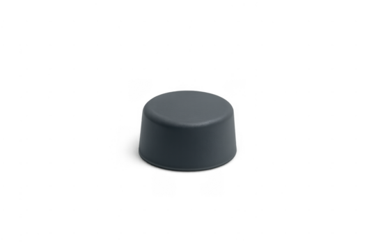 Gray plastic audio knob on transparent background - Powered by Adobe