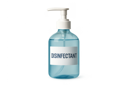 Disinfectant bottle with pump for hand hygiene