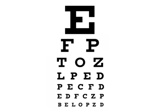 Snellen eye chart vision testing letters