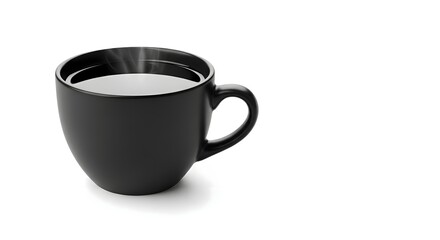 A steaming hot black coffee in a ceramic mug, a perfect beverage to start your day or enjoy a relaxing break