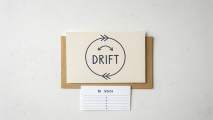 Drift concept shown on a white card with arrows in a circle