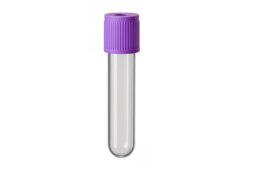 Medical test tube with purple cap for blood sample
