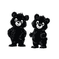  Adorable Fuzzy Cartoon Bear Cub Duo © MdSaimon