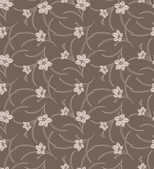 Japanese Garden Bouquet Vector Seamless Pattern