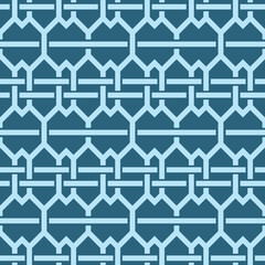 Japanese Hexagon Weave Net Vector Seamless Pattern