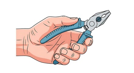 Illustration of a hand holding a versatile tool, perfect for crafting and repair projects