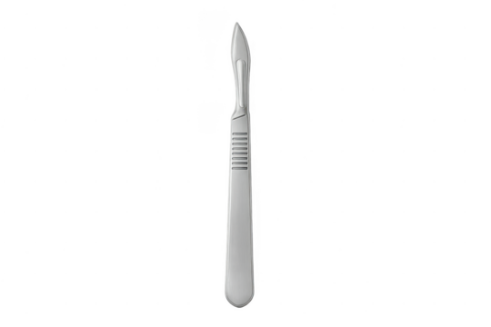 Surgical scalpel with sharp blade for medical procedures and operations