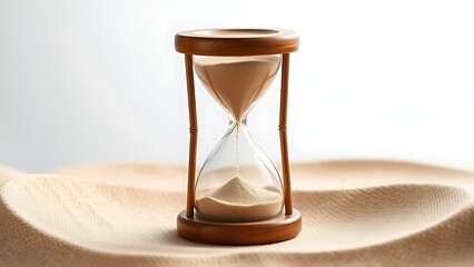 An hourglass with sand flowing both ways, illustrating conflicting health guidance in a surreal way.