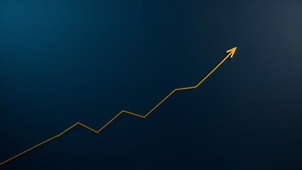 Abstract golden line ascending on deep blue, representing financial growth and minimalist elegance.