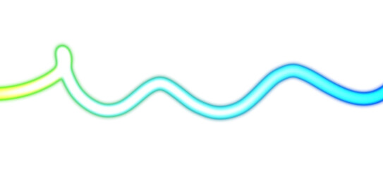Moving blue red orange light streak rays on transparent background. Smooth glowing light beam flow wave shaped neon PNG.