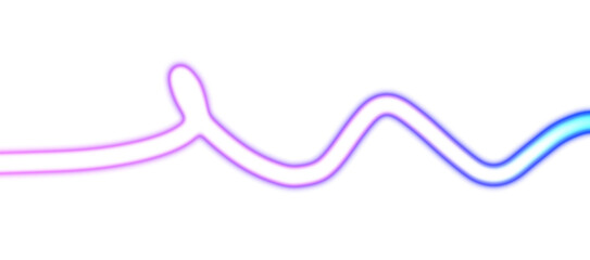 Moving blue red orange light streak rays on transparent background. Smooth glowing light beam flow wave shaped neon PNG.