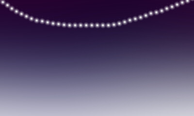 Decorative string lights on dark purple background for festive design