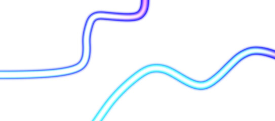 Moving blue red orange light streak rays on transparent background. Smooth glowing light beam flow wave shaped neon PNG.