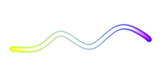 Moving blue red orange light streak rays on transparent background. Smooth glowing light beam flow wave shaped neon PNG.